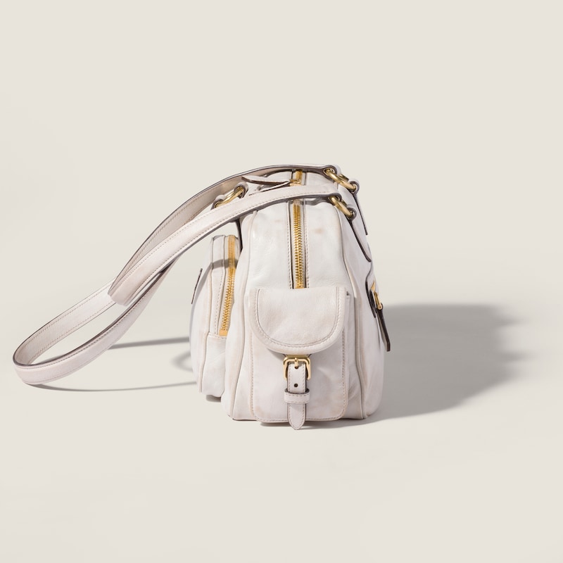 Pocket nappa leather top-handle bag