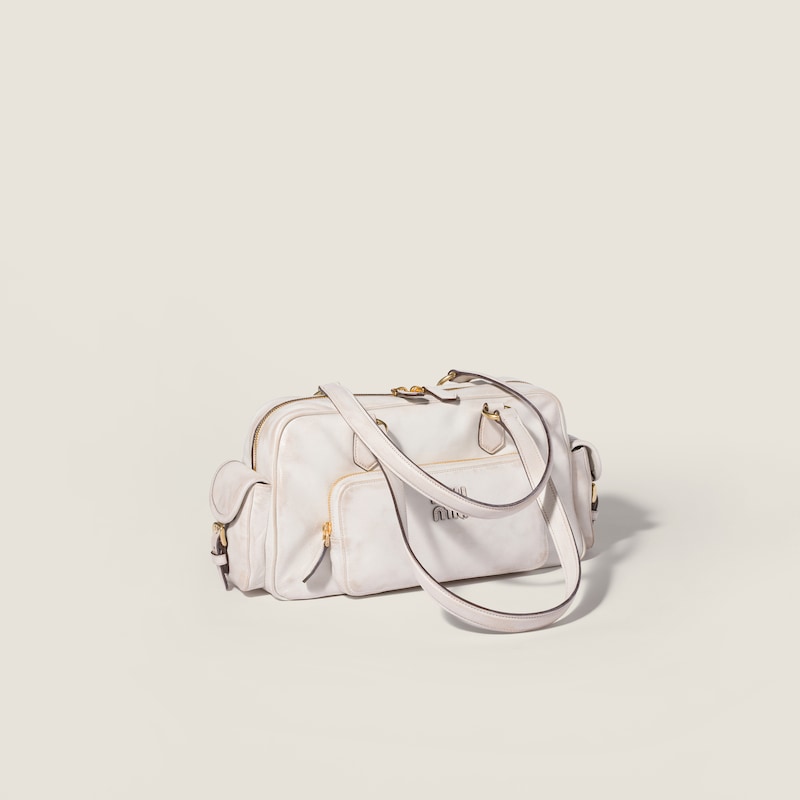 Pocket nappa leather top-handle bag