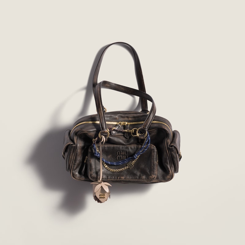 Pocket nappa leather top-handle bag