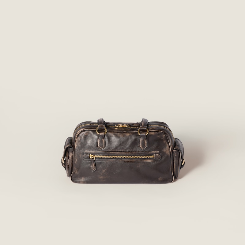 Pocket nappa leather top-handle bag