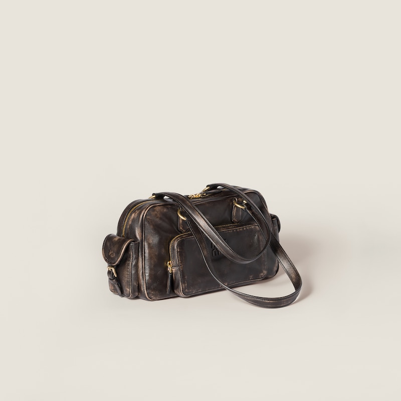 Pocket nappa leather top-handle bag