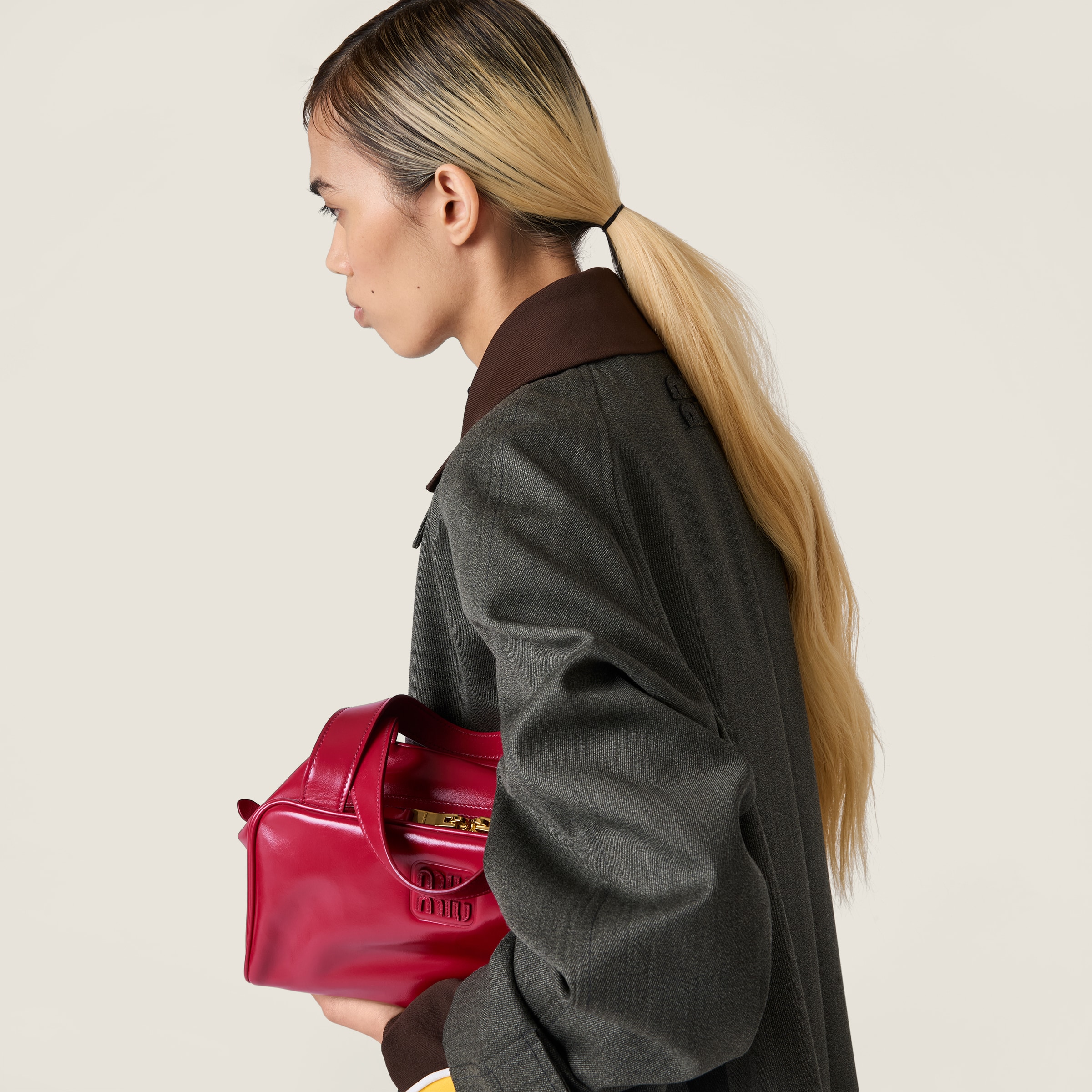 Ruby Red Leather Top-handle Bag | Miu Miu