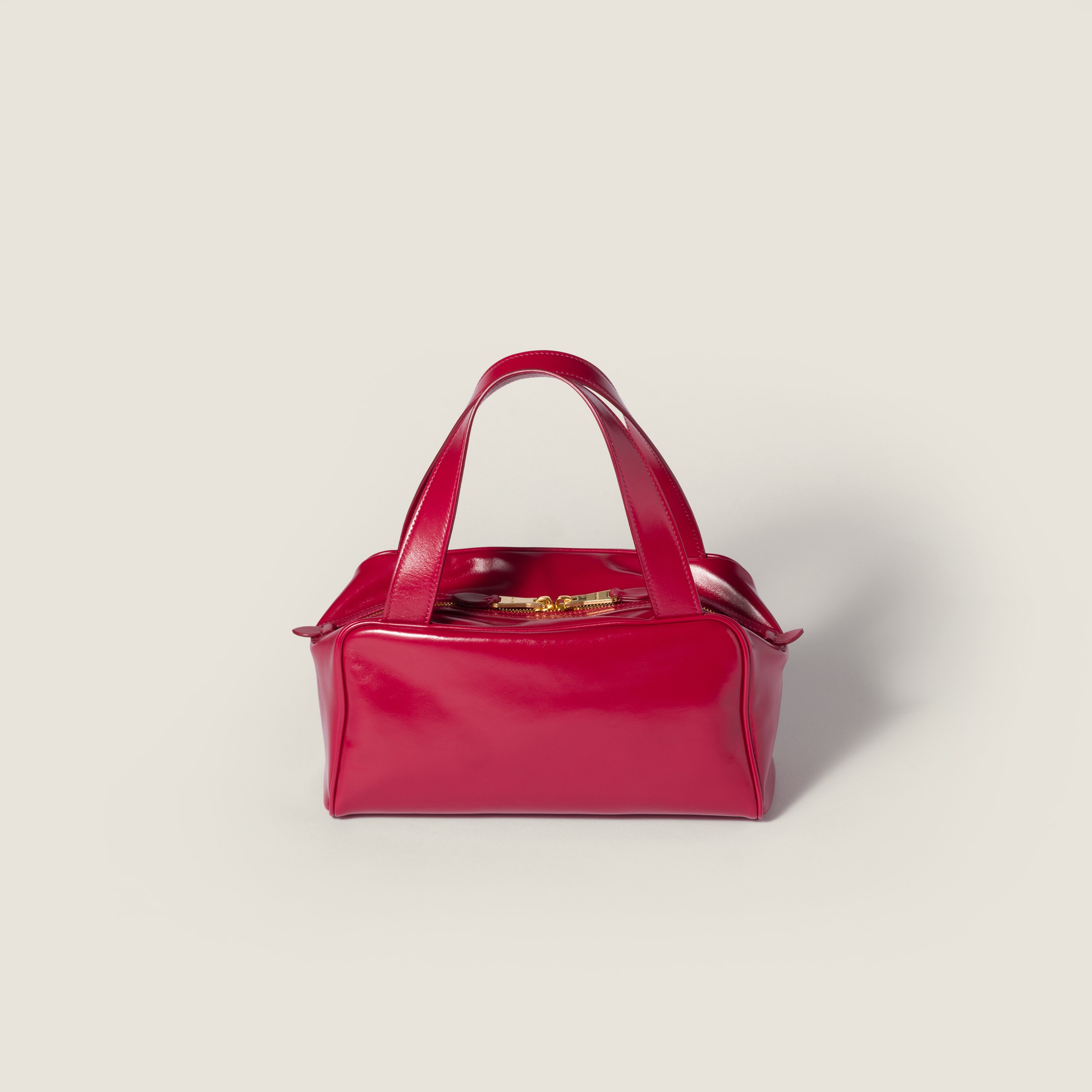 ★関税込★MIU MIU★レザー トップハンドル バッグ★グリーン レッド レザー トップハンドル バッグ | Miu Miu
