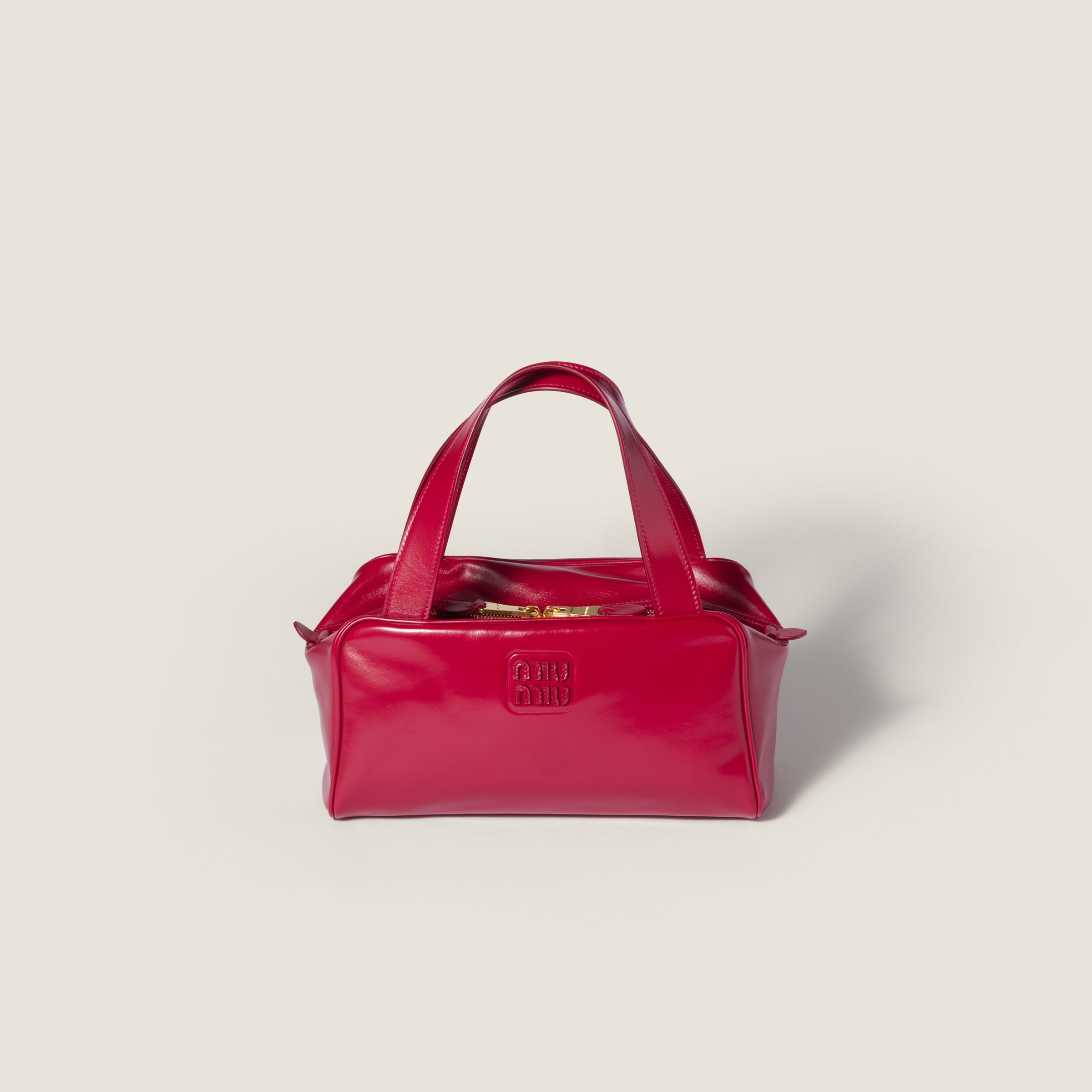 Ruby Red Leather Top-handle Bag | Miu Miu