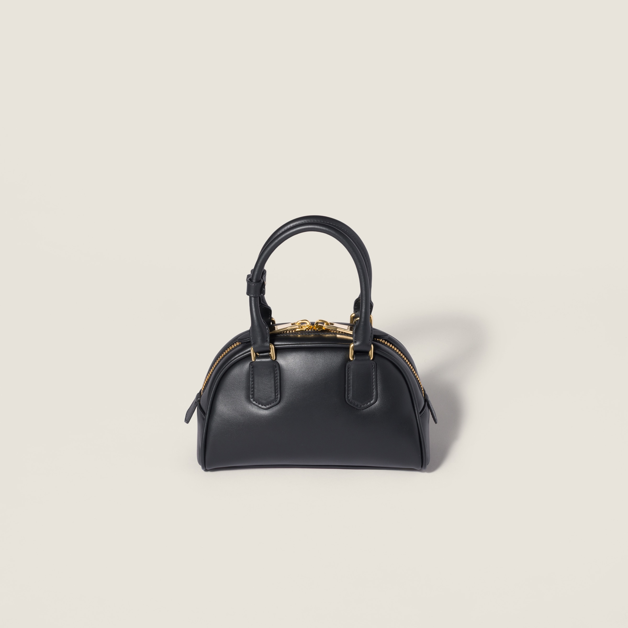 Black Arcadie Leather Bag | Miu Miu - United States