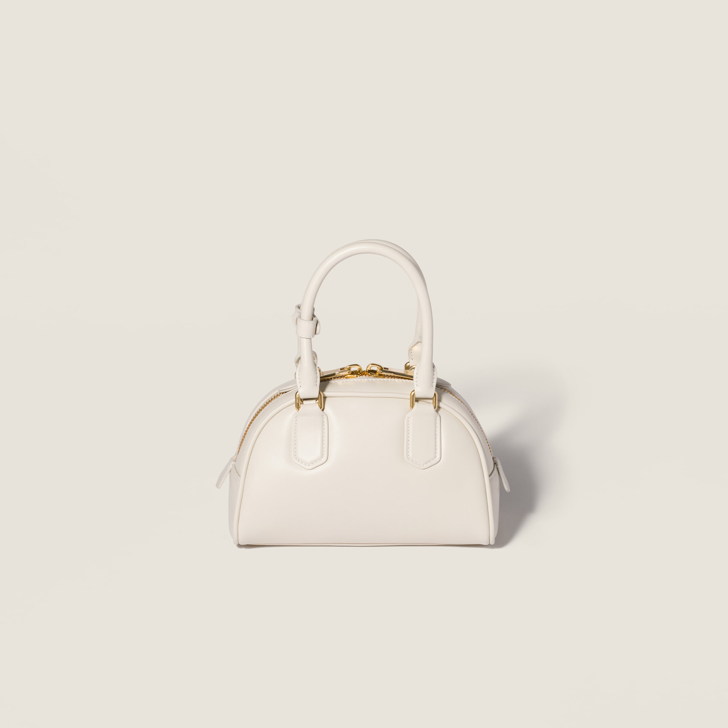 Chalk White Arcadie Leather Bag | Miu Miu - United States