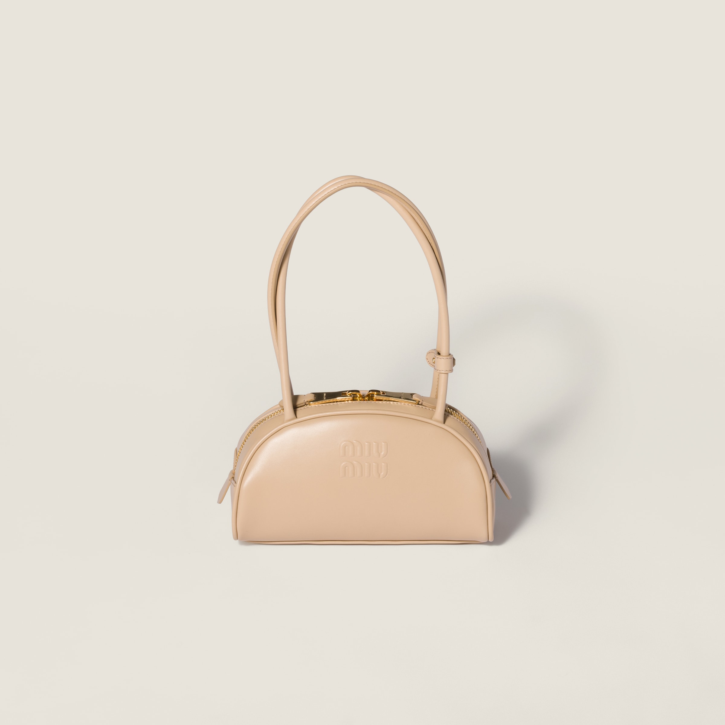 サンドベージュ ボー レザー バッグ | Miu Miu