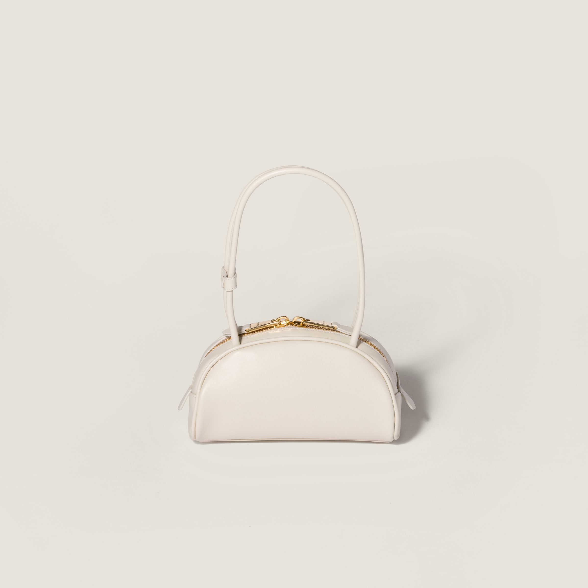 Chalk White Beau Leather Bag | Miu Miu - United States