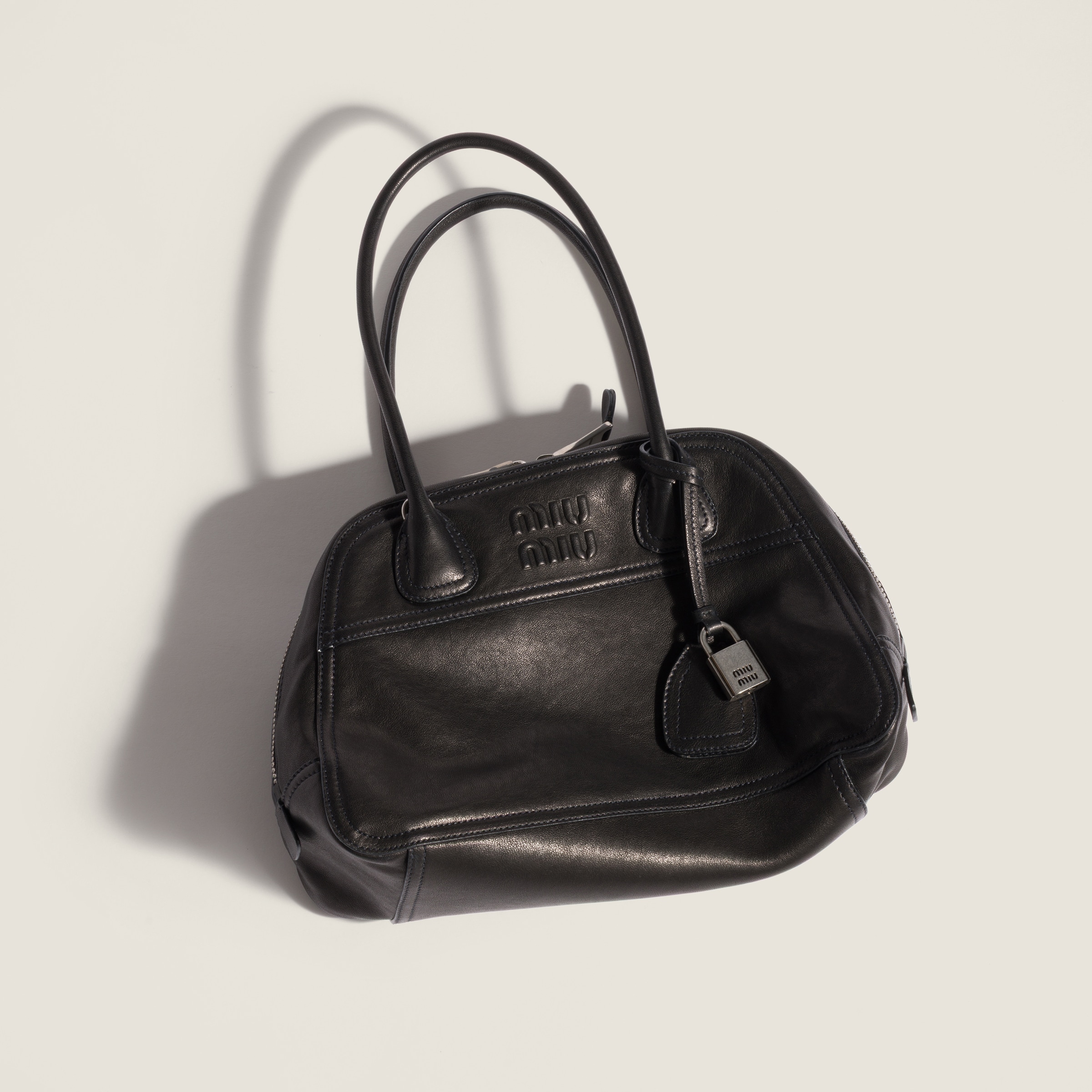 Black Vivant Nappa Leather Bag | Miu Miu - United States
