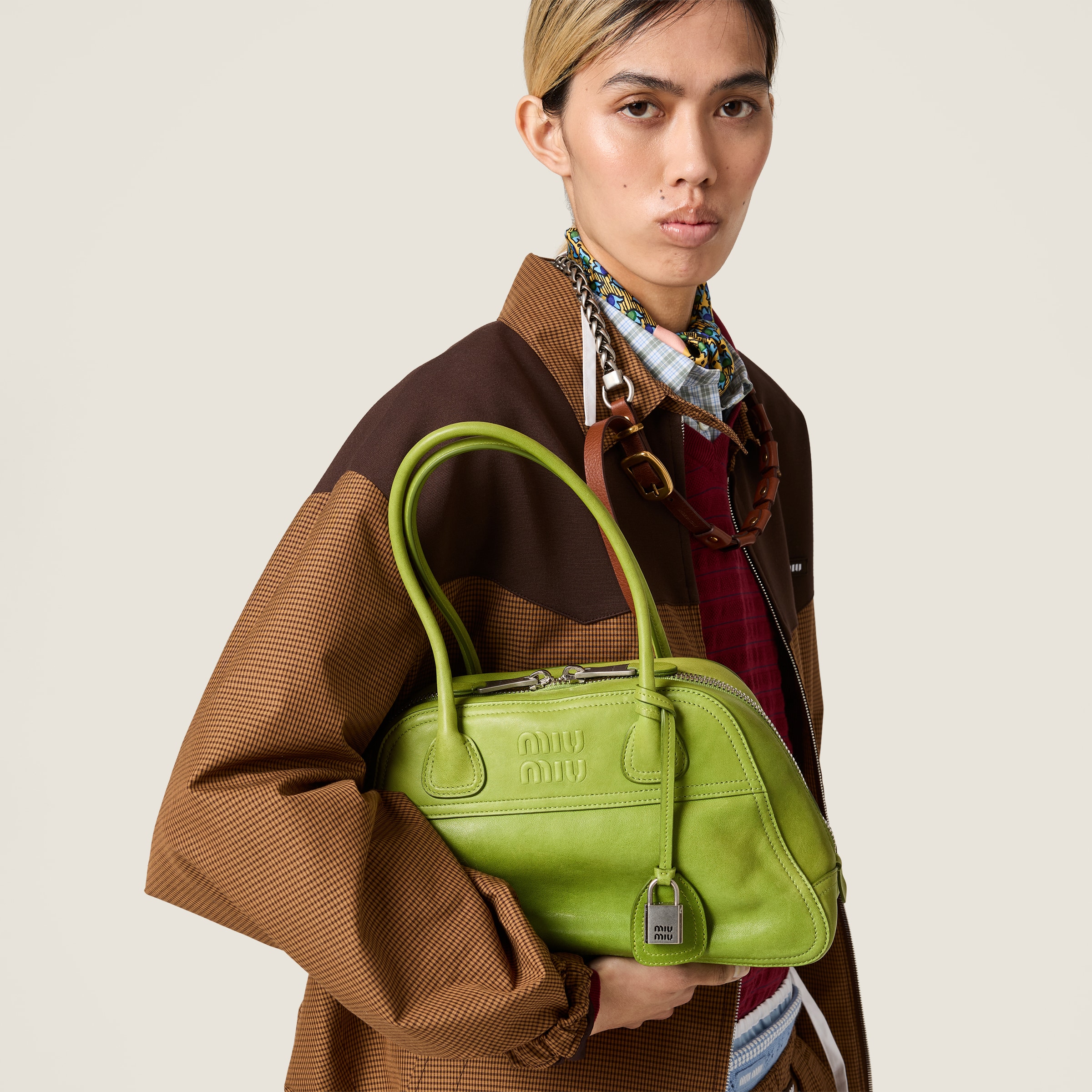 Fern Green Vivant Nappa Leather Bag | Miu Miu - United States