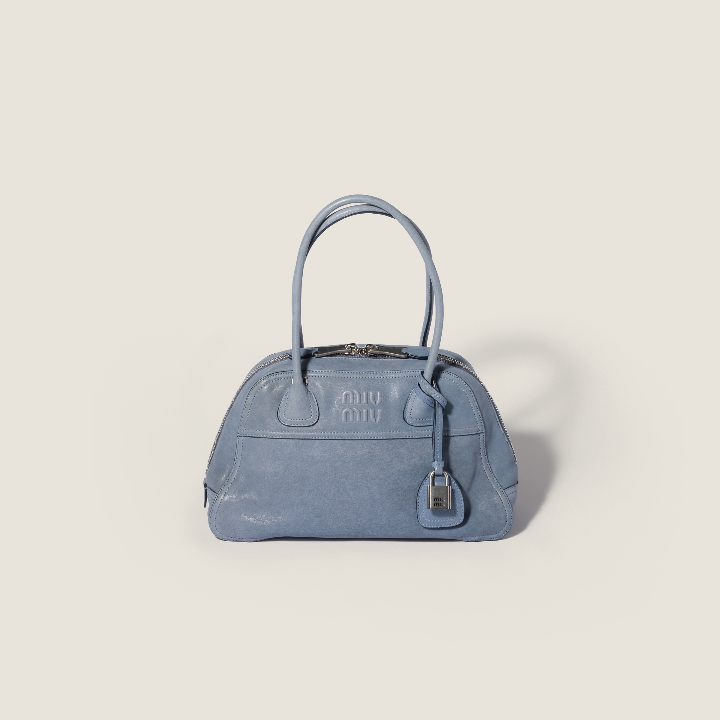 ナ*オ様 miu miu 希少 00s ビンテージ レザーバッグ ブルー アビエーションブルー ヴィヴァン ナッパレザー バッグ | Miu Miu - 日本