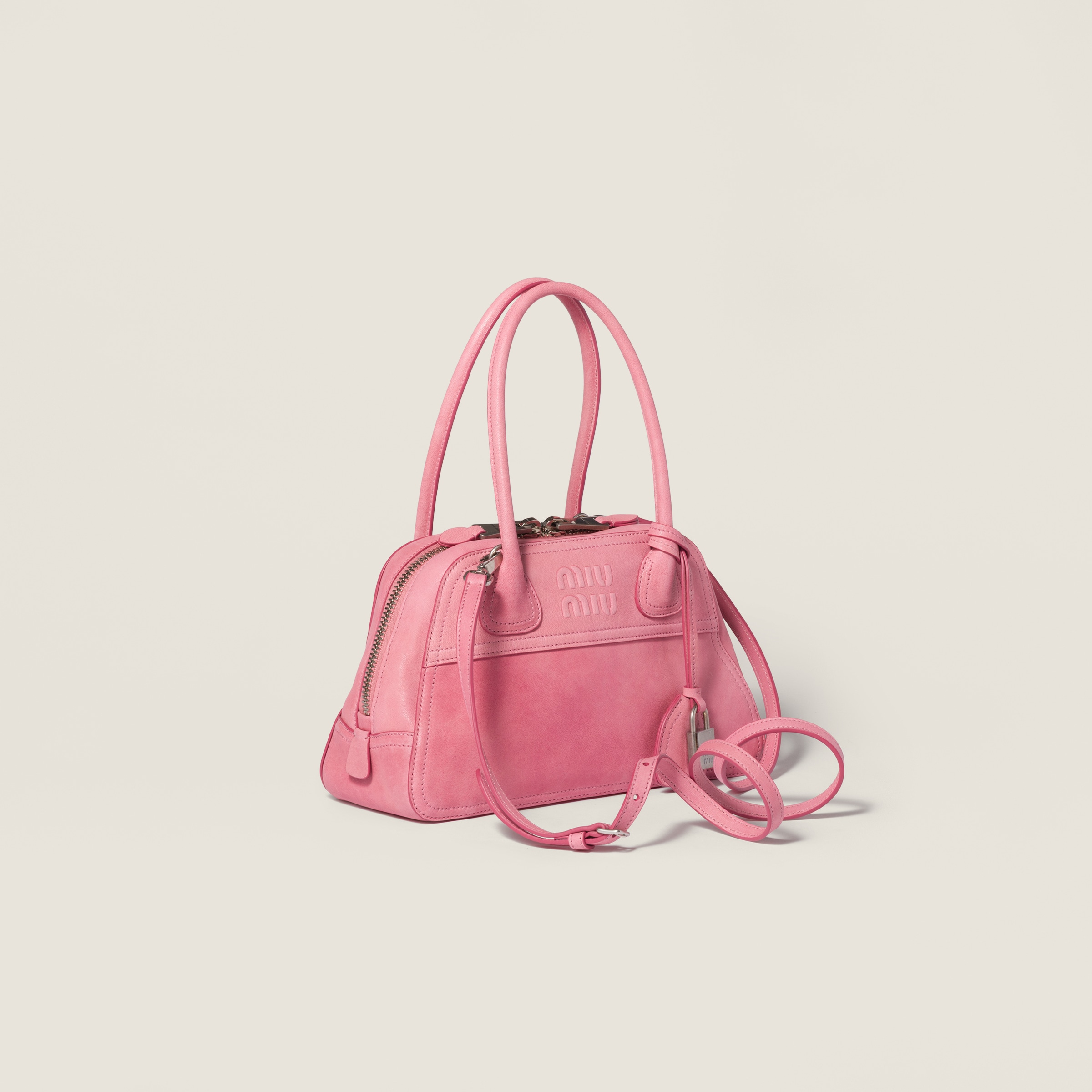 Begonia Pink Vivant Nappa Leather Bag | Miu Miu - United States