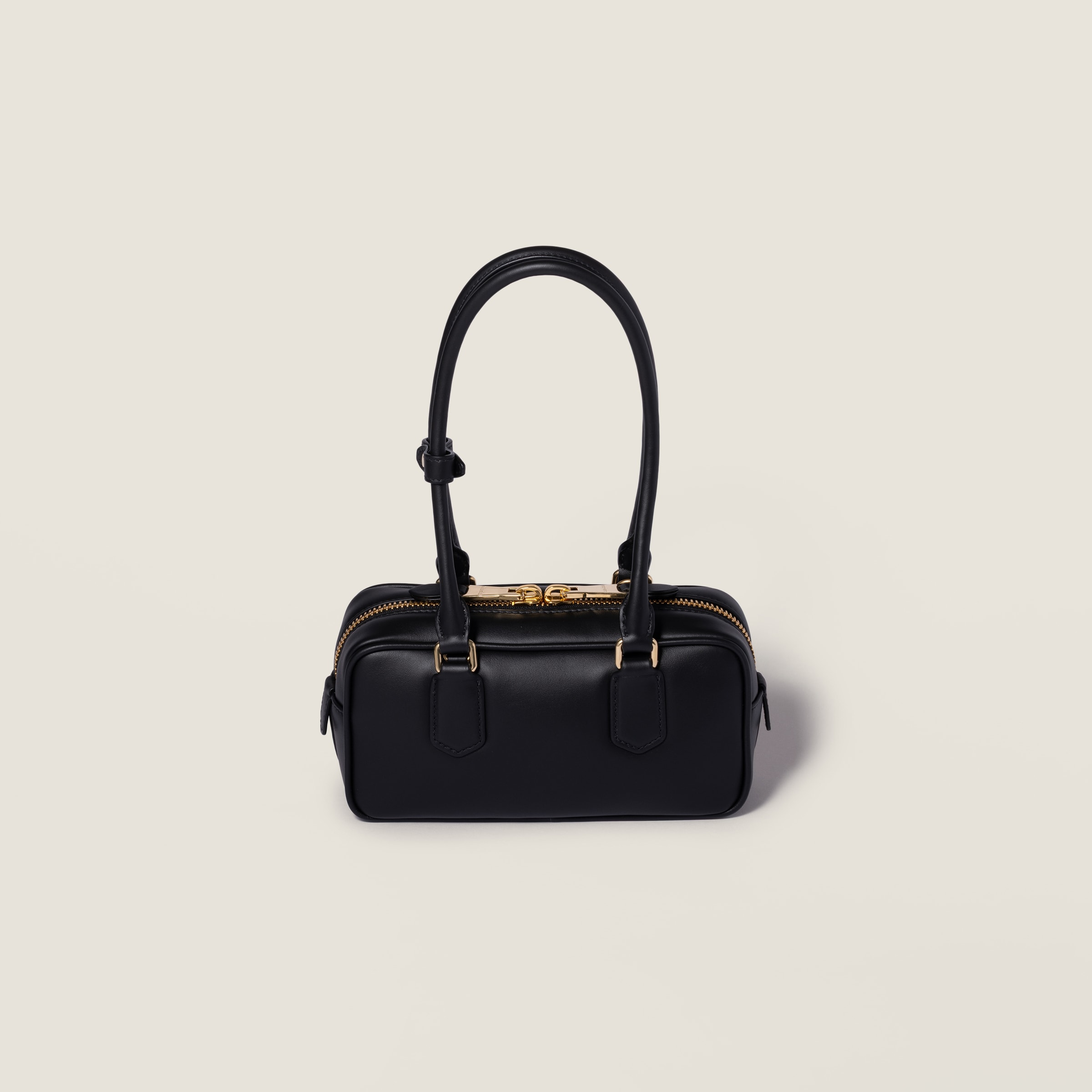Black Arcadie Leather Bag | Miu Miu - United States
