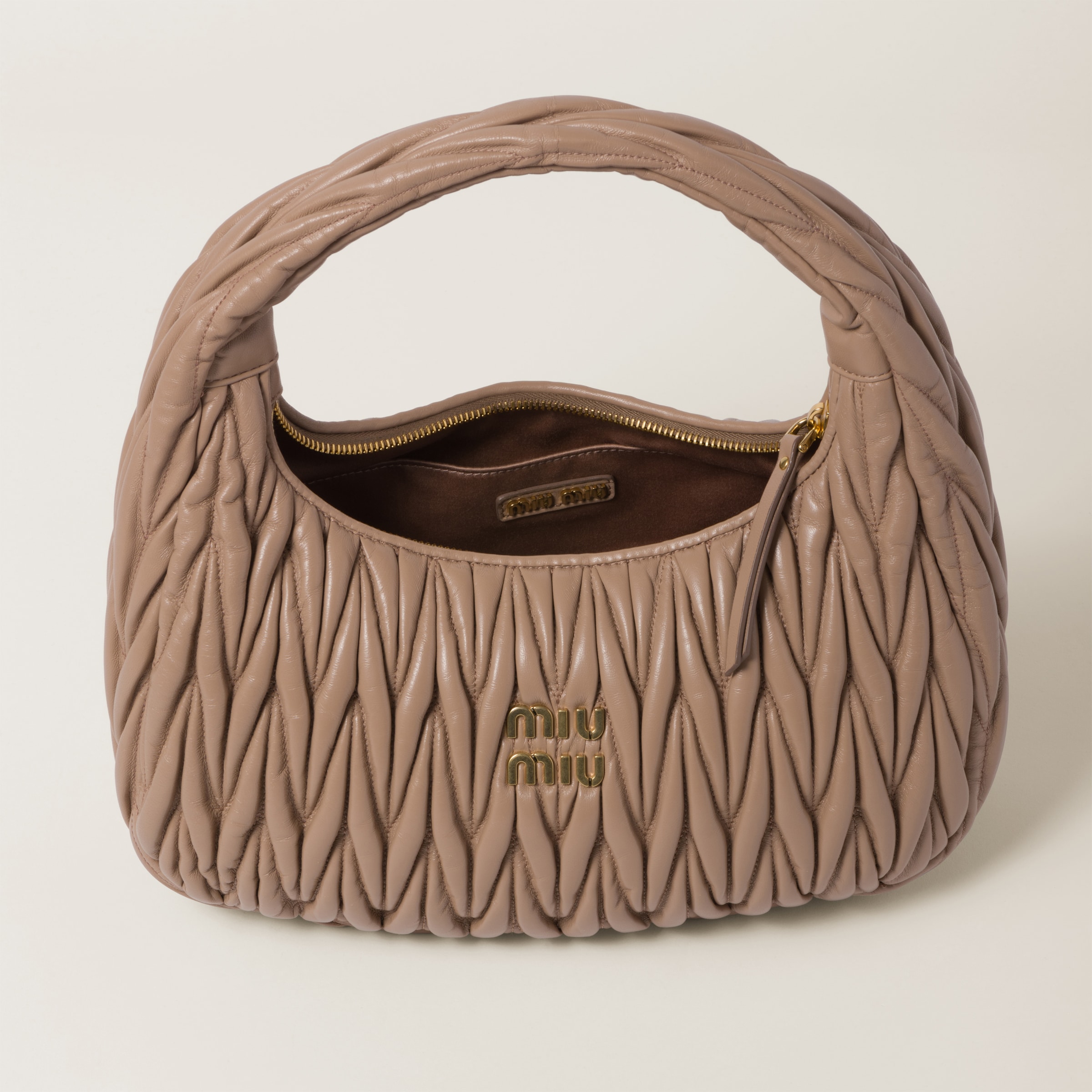 Cameo Wander Matelassé Nappa Leather Hobo Bag | Miu Miu