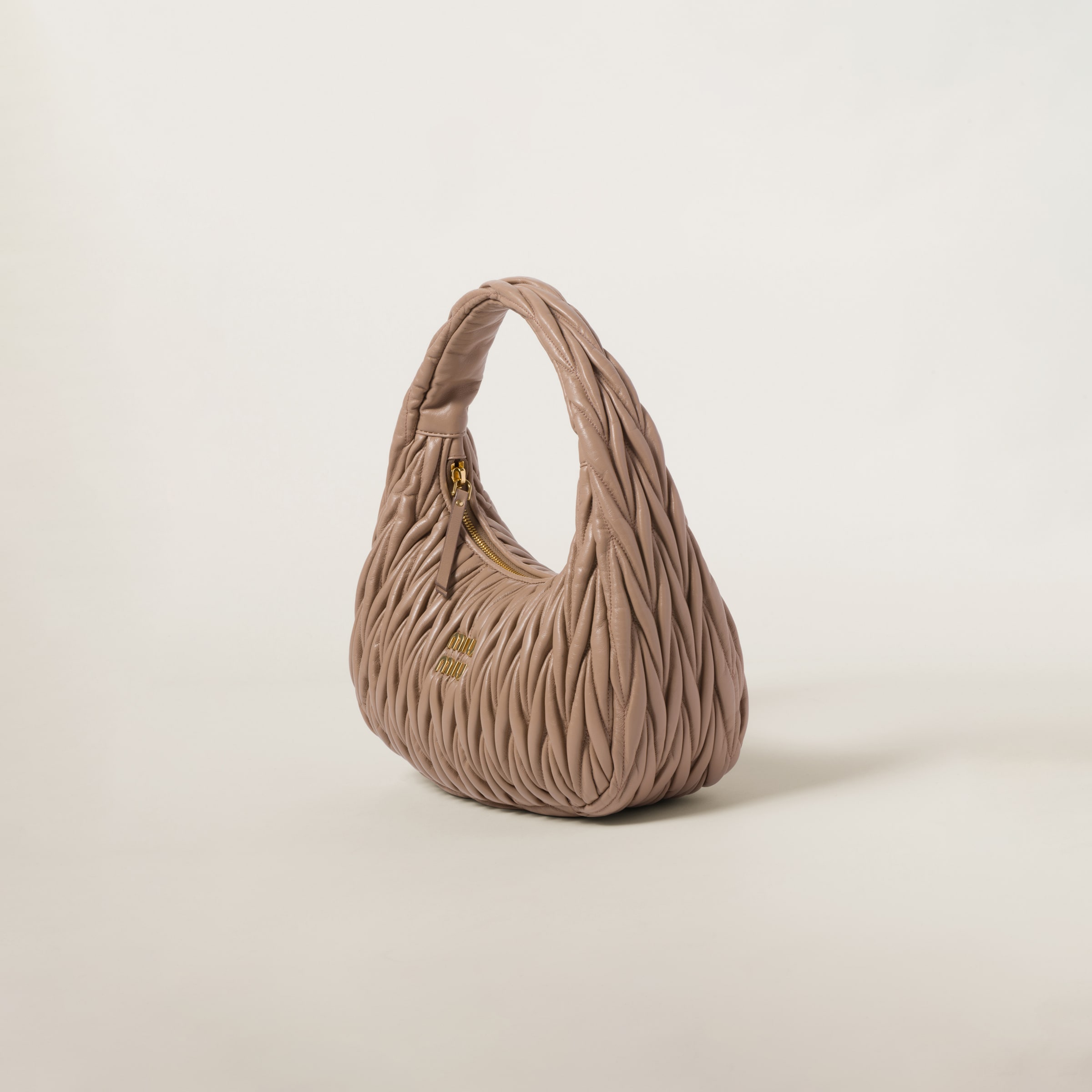 Cameo Wander Matelassé Nappa Leather Hobo Bag | Miu Miu
