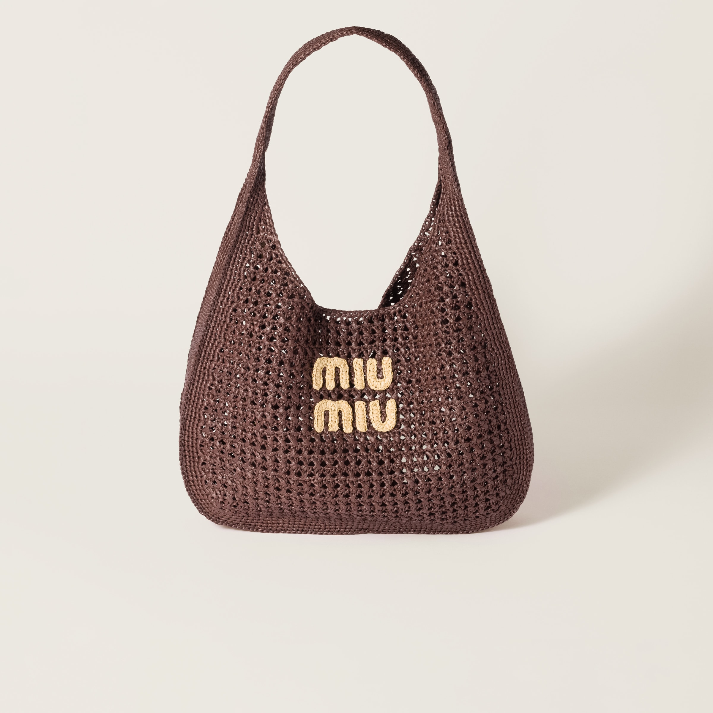 Miu Miu Raffia-effect Woven Shoulder Bag