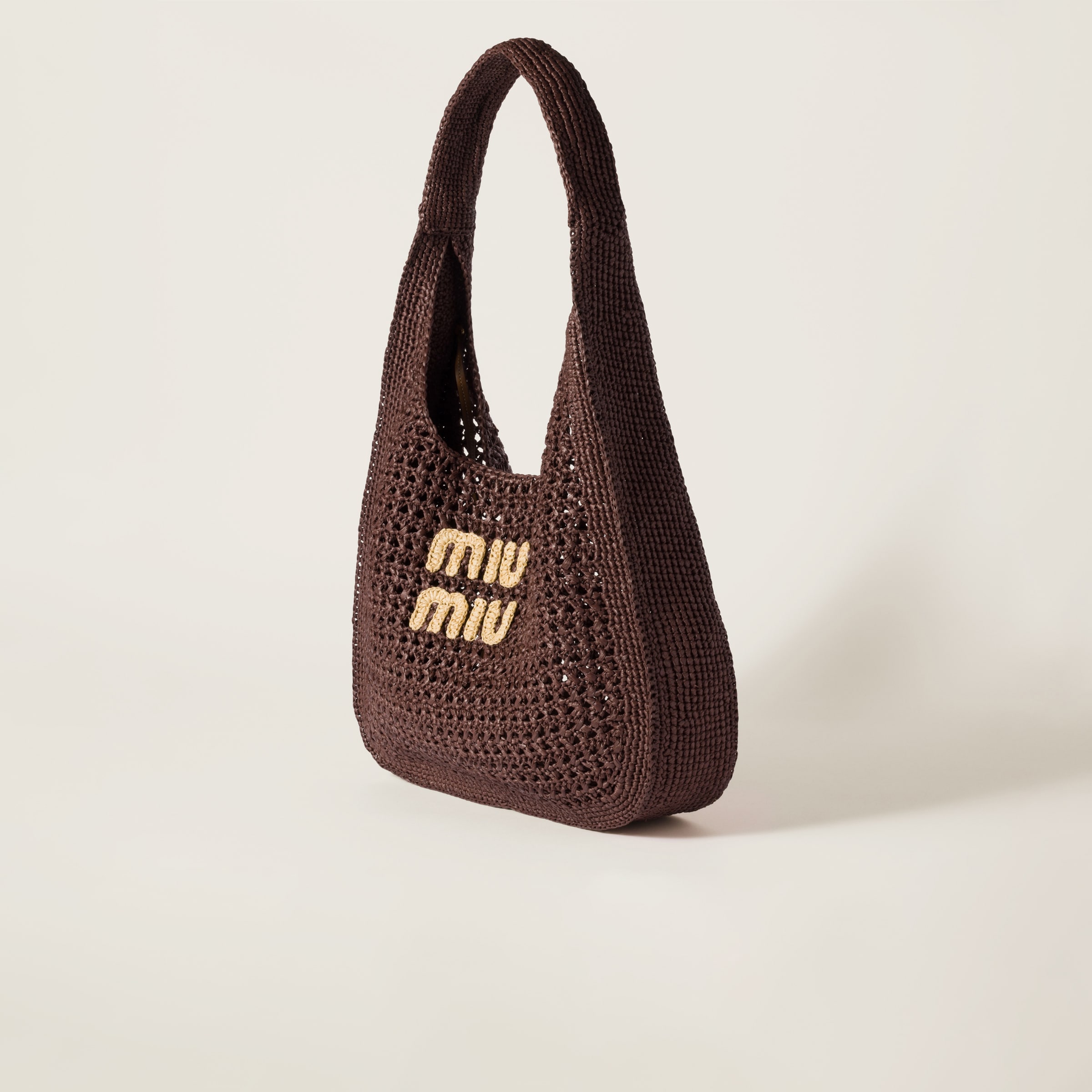 Miu Miu Raffia-effect Woven Shoulder Bag