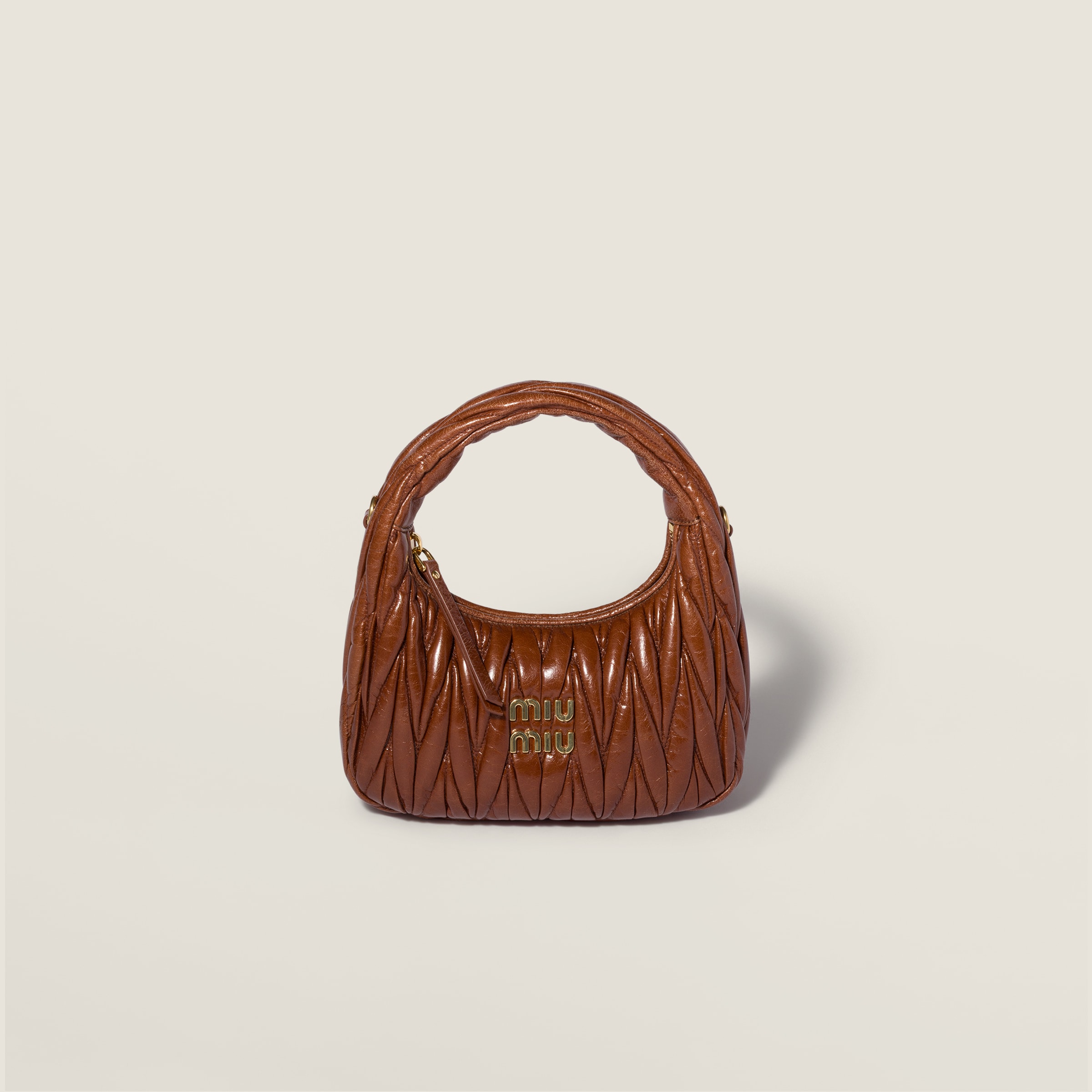 Wander matelassé nappa leather hobo bag