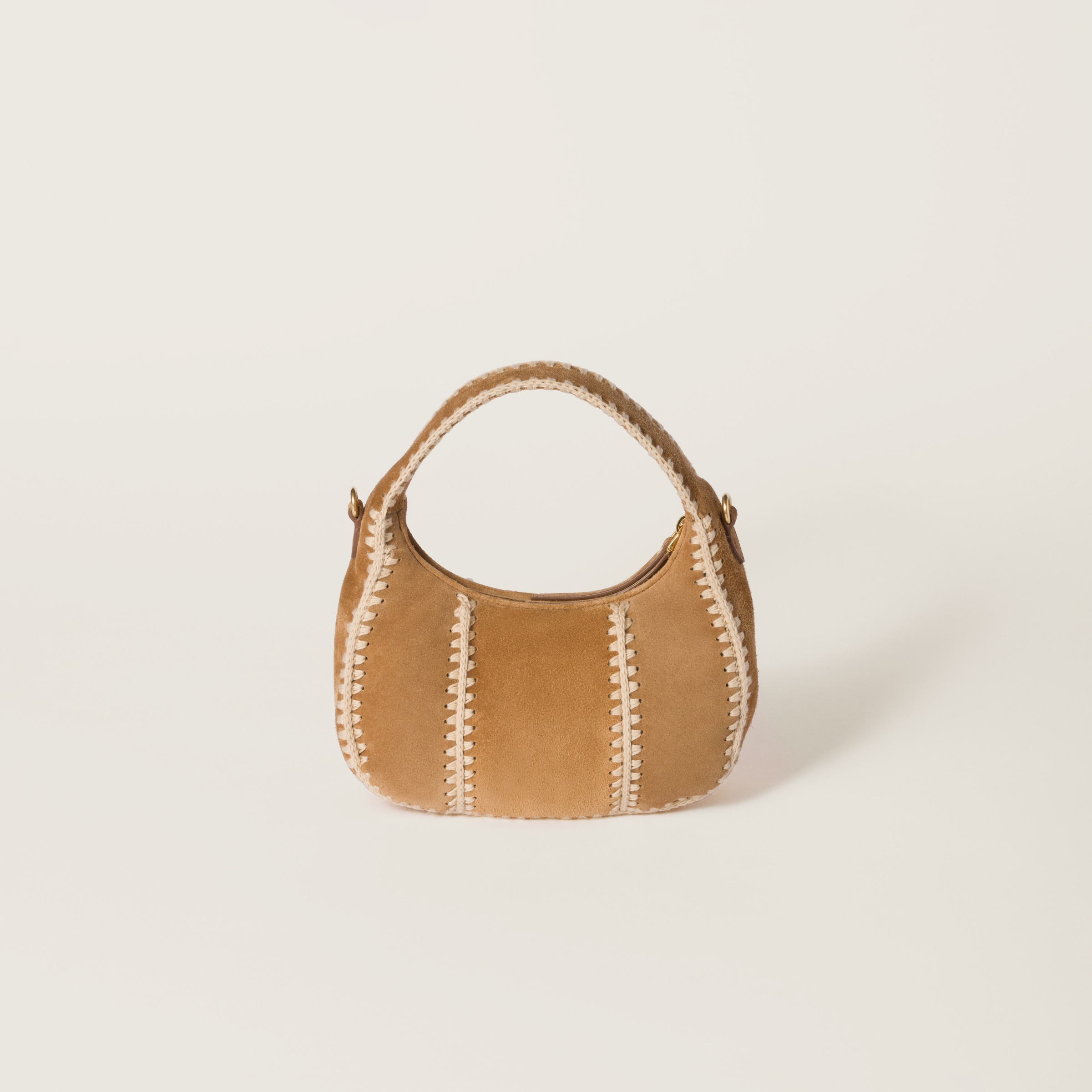 Miu Miu Wander Suede And Crochet Bag