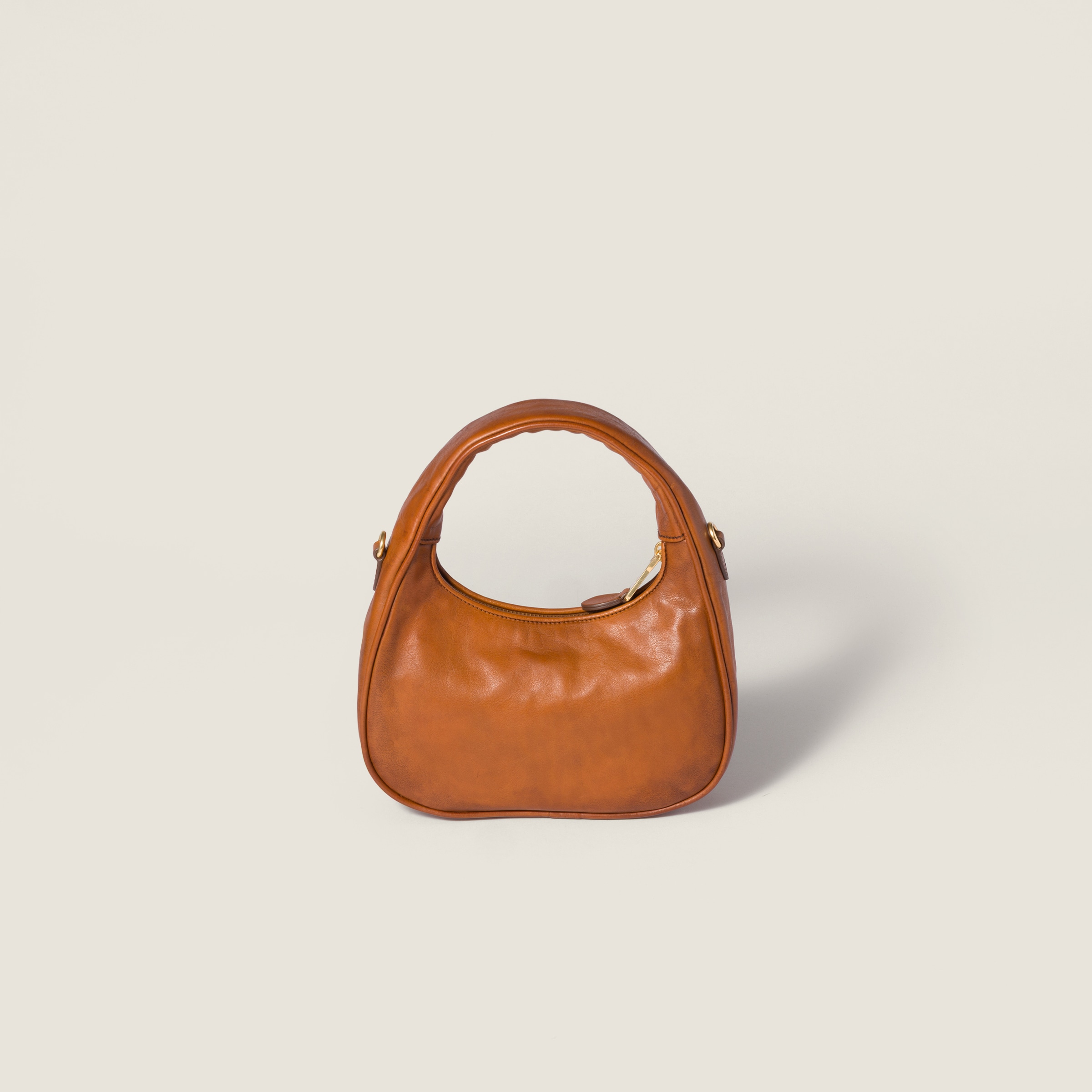 Cognac Wander Leather Bag | Miu Miu
