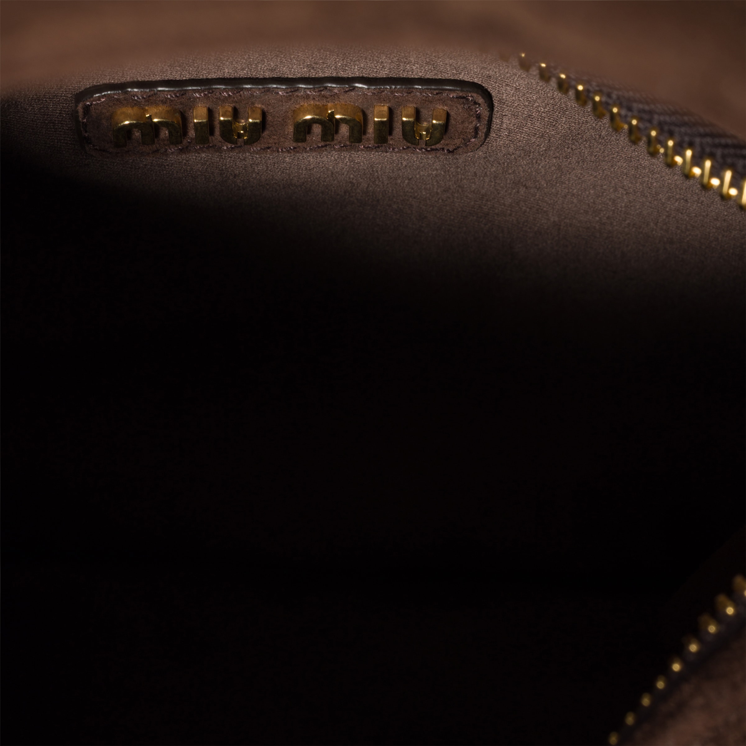 Miu Miu Wander Matelassé Suede Bag In Brown