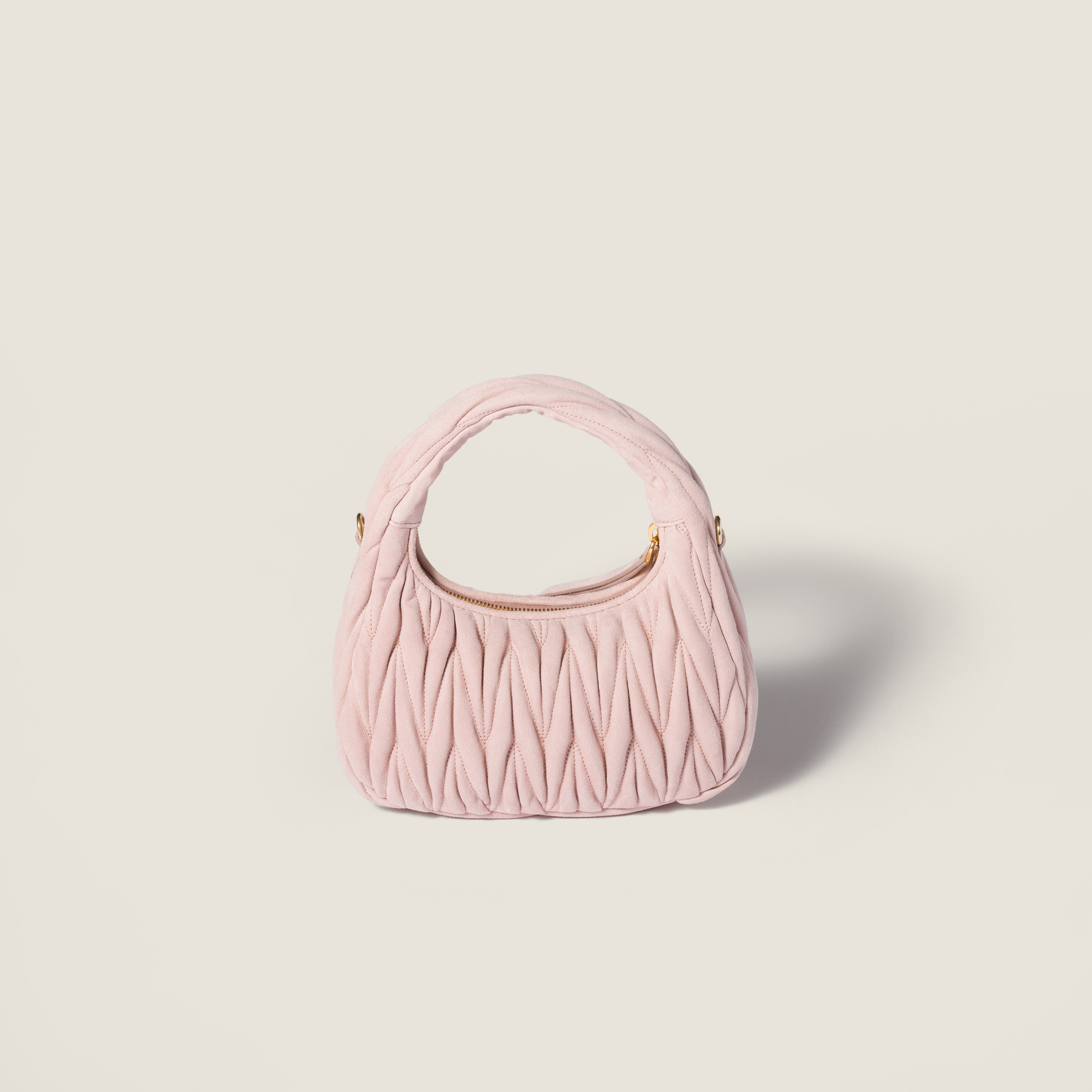 Miu Miu Wander Matelassé Suede Bag In Orange