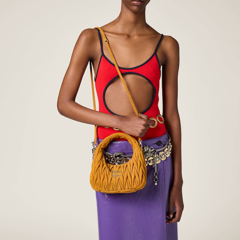 Wander matelassé suede bag