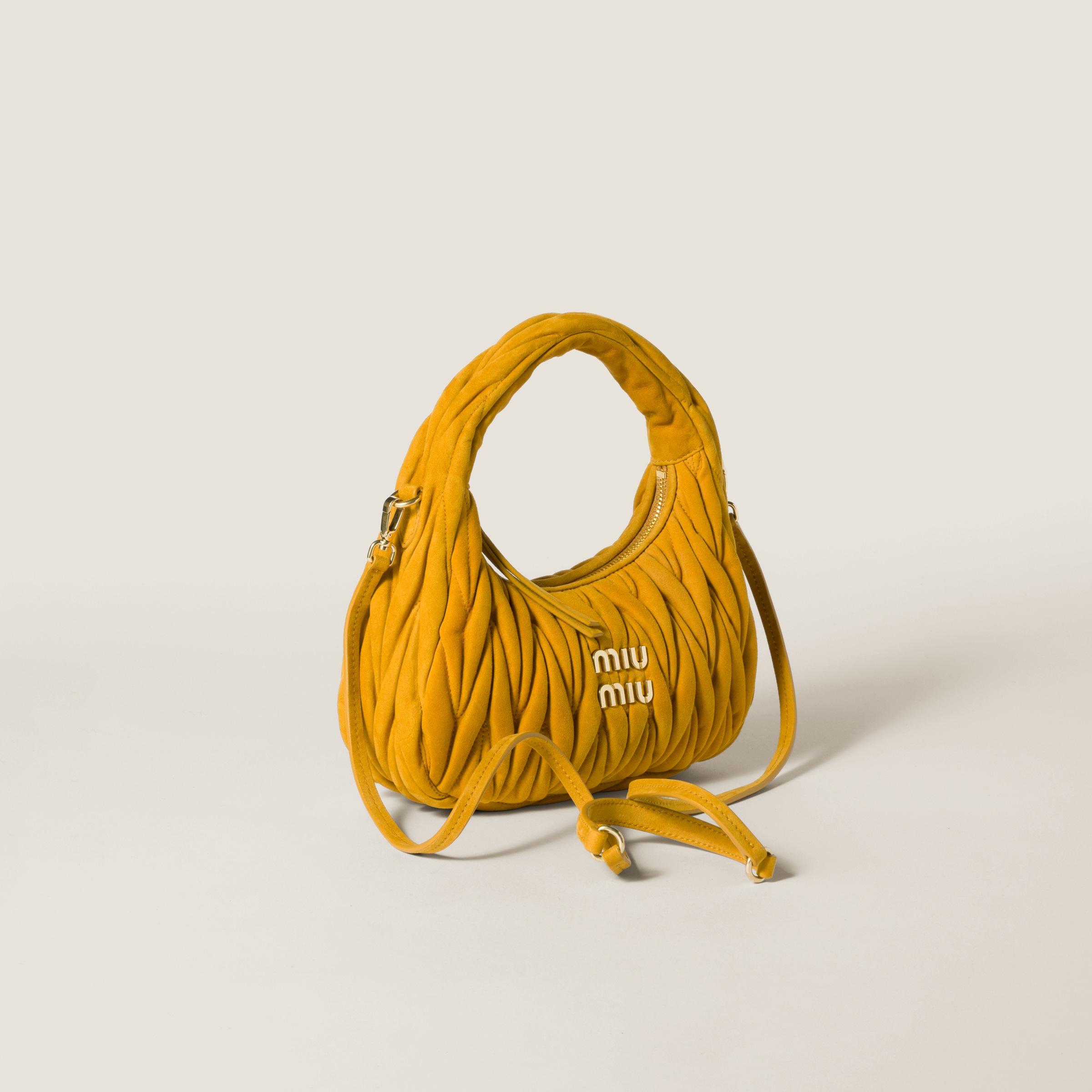 Whiskey Wander Matelassé Suede Bag | Miu Miu