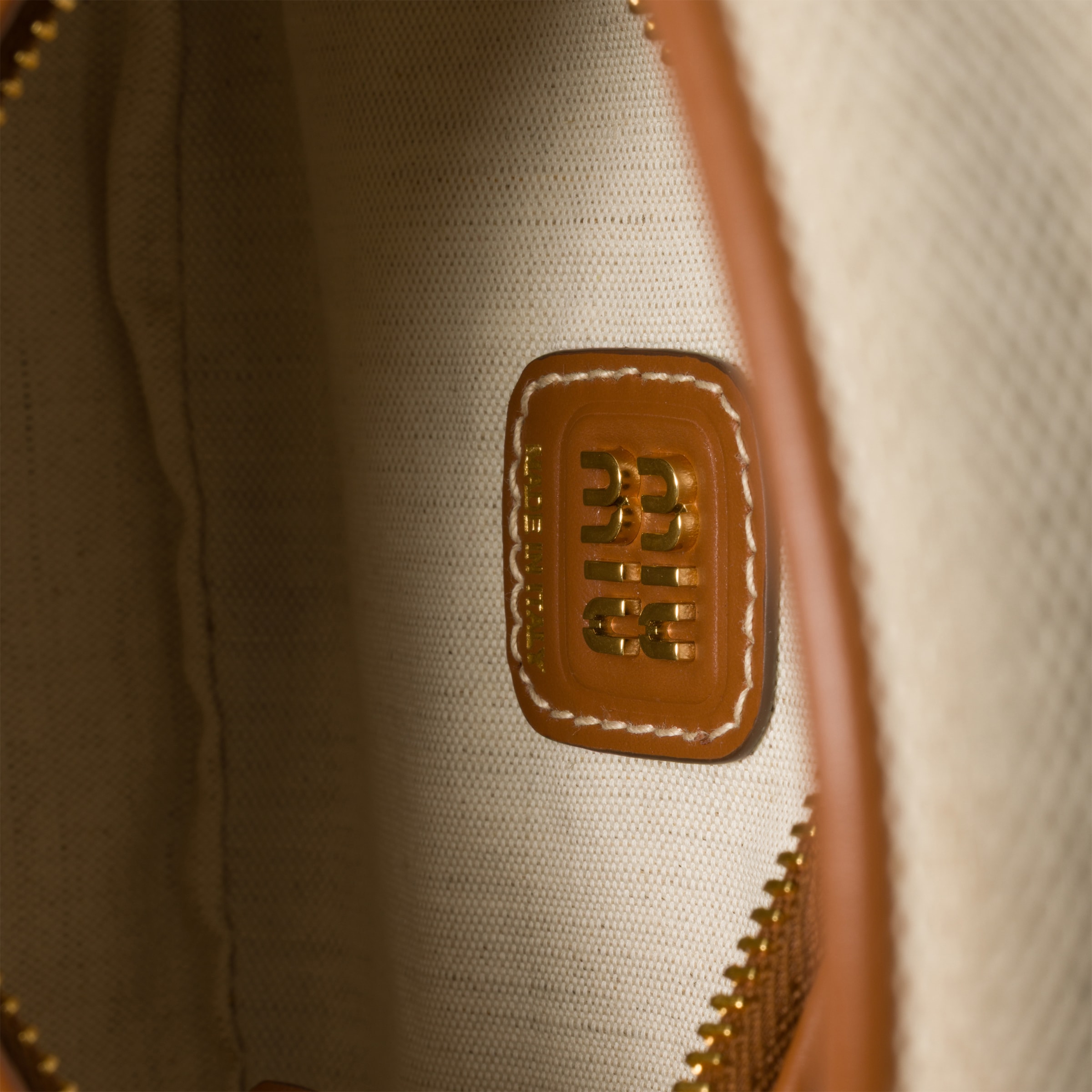 Miu Miu Wander Canvas And Leather Bag
