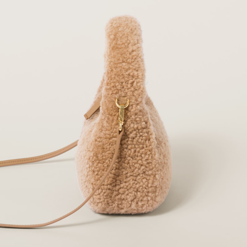 Wander shearling hobo bag