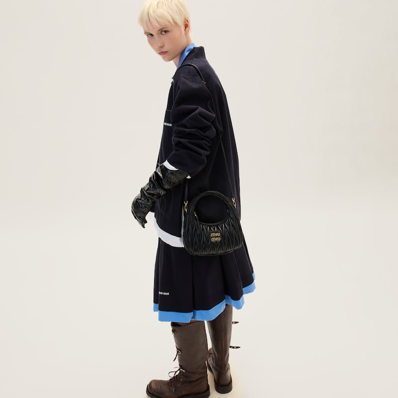 Wander matelassé nappa leather hobo bag