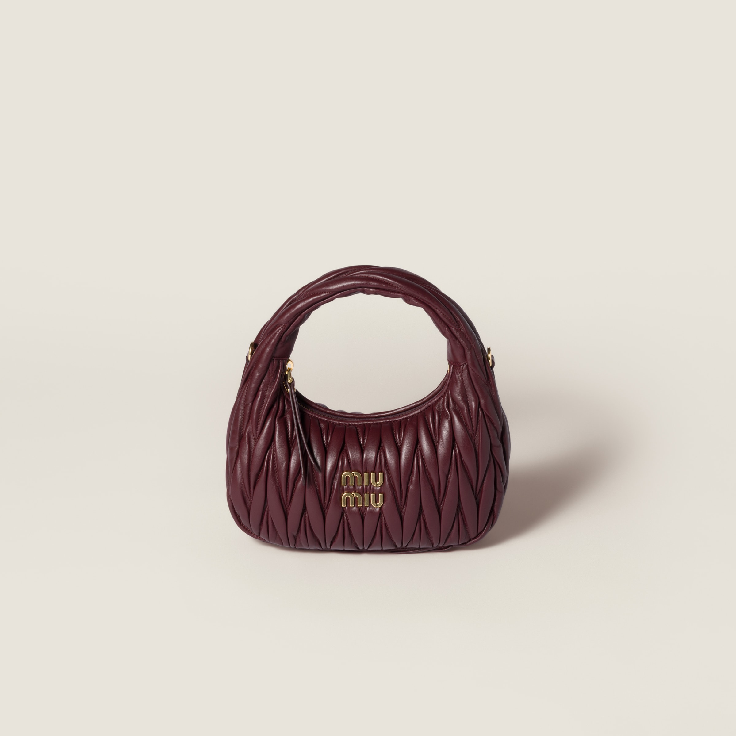 Miu Miu Wander Matelassé Nappa Leather Hobo Bag