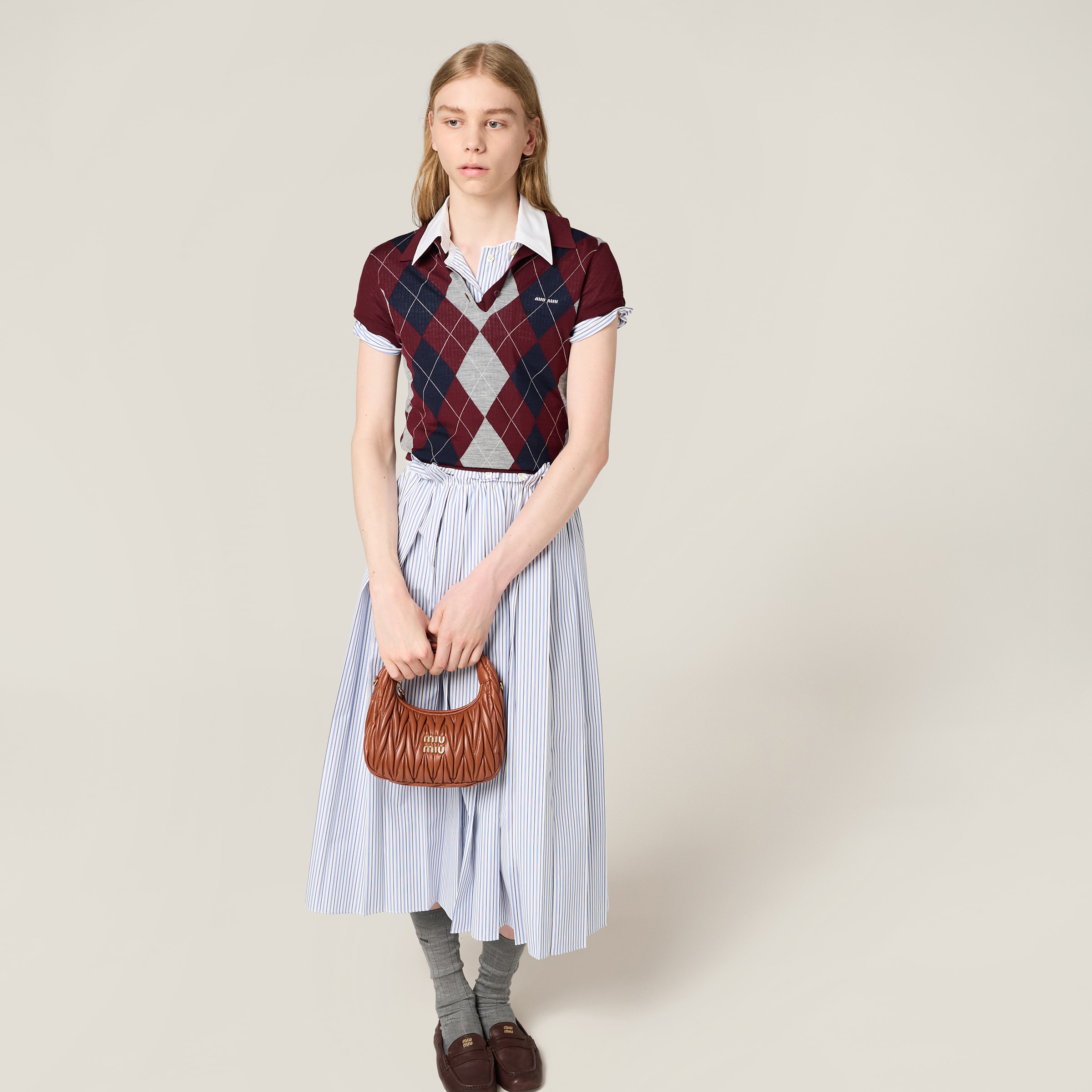 Miu Miu Wander Matelassé Nappa Leather Hobo Bag