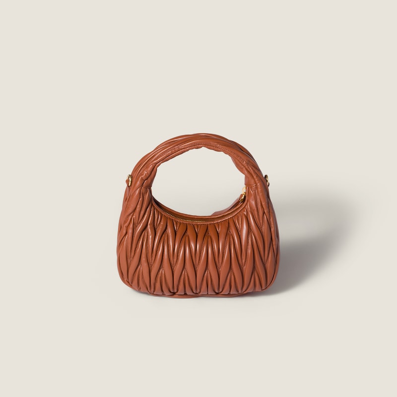 Wander matelassé nappa leather hobo bag