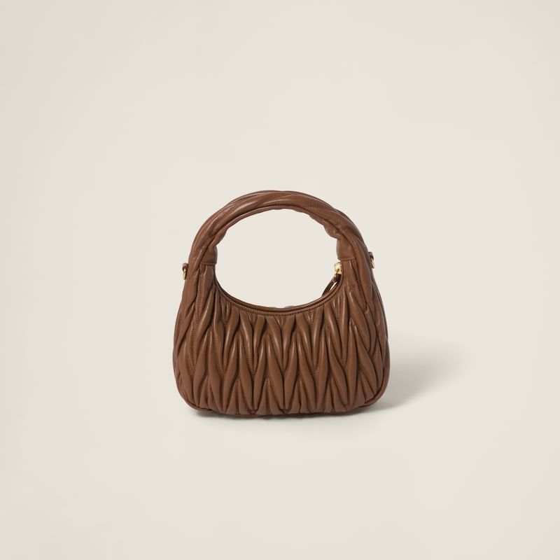 Wander matelassé nappa leather hobo bag