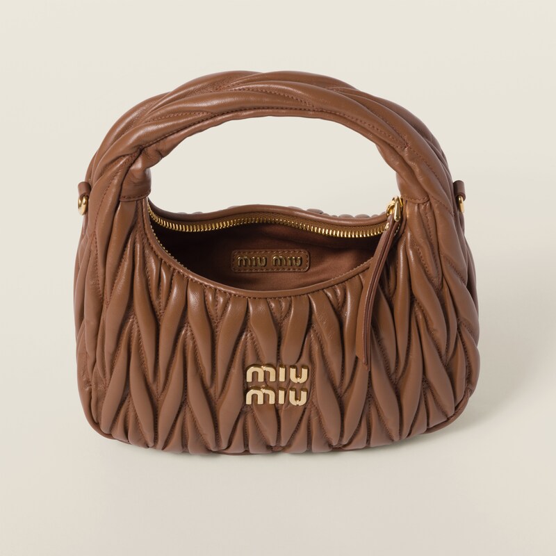 Wander matelassé nappa leather hobo bag