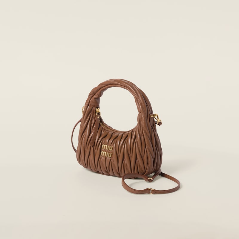 Wander matelassé nappa leather hobo bag