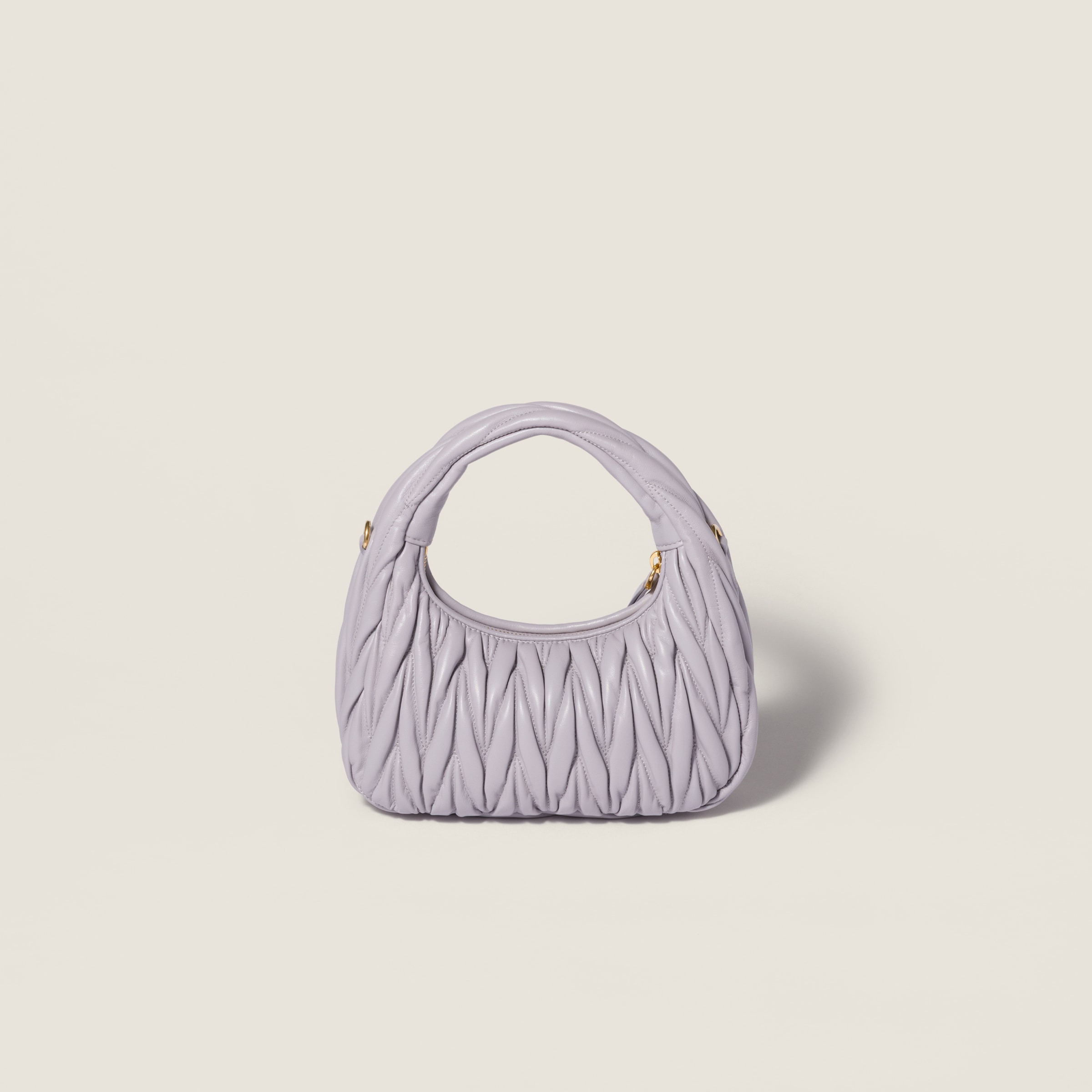 MIU MIU バッグ Wisteria Wander Matelassé Nappa Leather Hobo Bag | Miu Miu