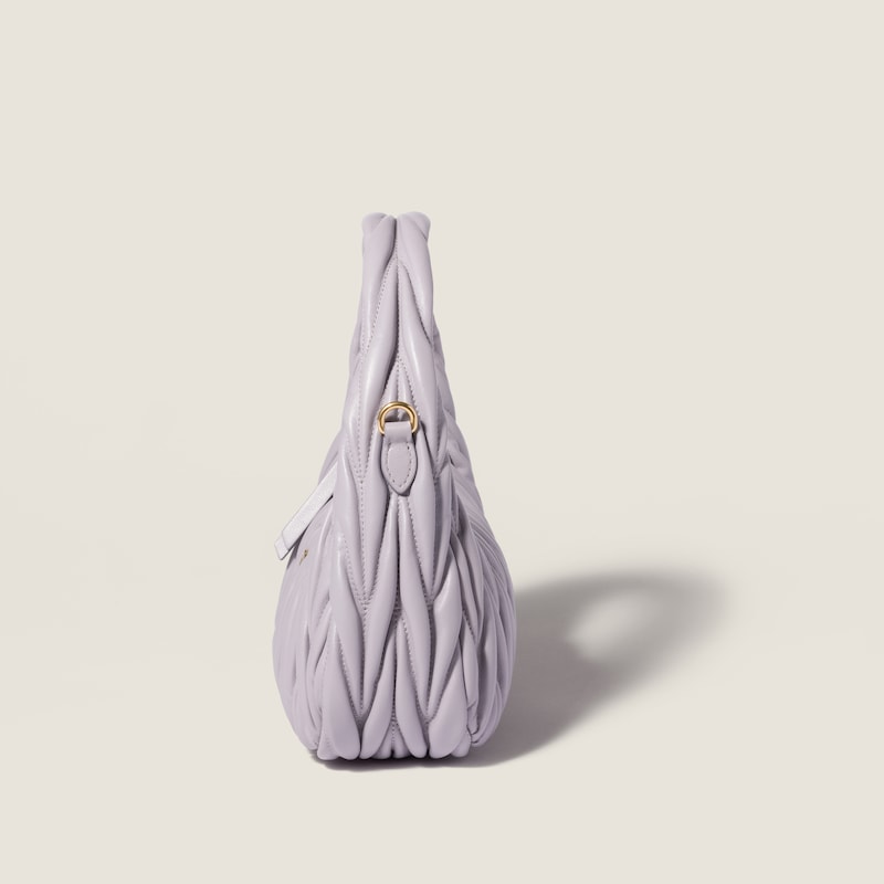 Wander matelassé nappa leather hobo bag