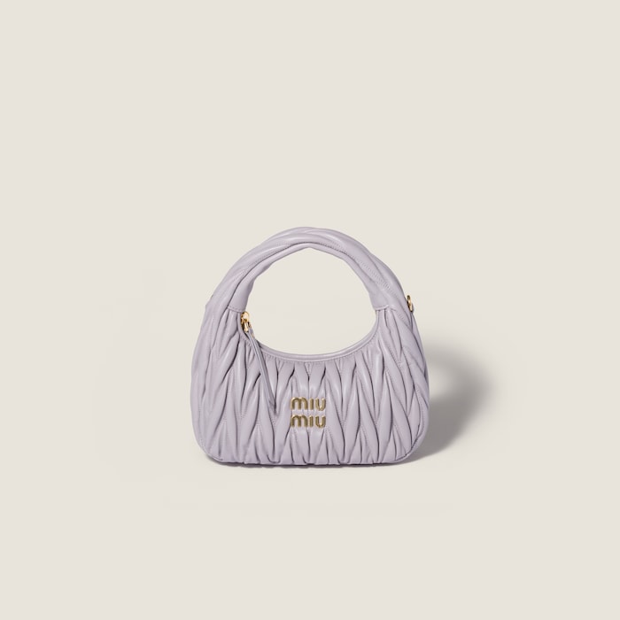 Wisteria Wander Matelassé Nappa Leather Hobo Bag | Miu Miu