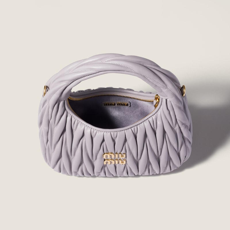 Wander matelassé nappa leather hobo bag