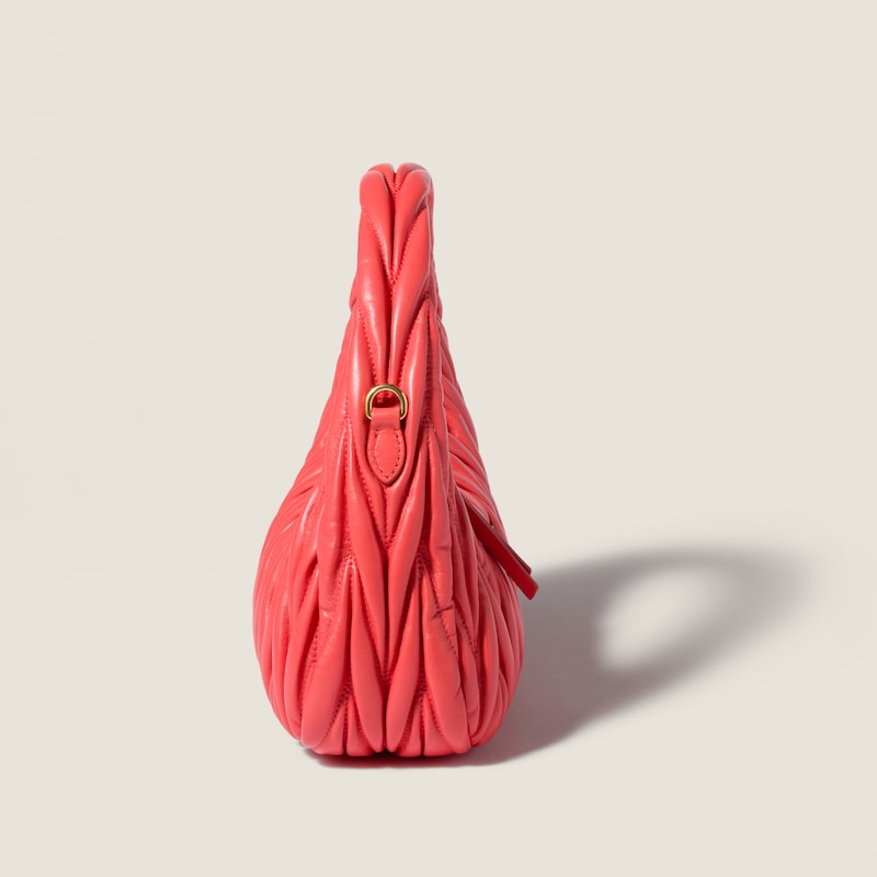 Wander matelassé nappa leather hobo bag