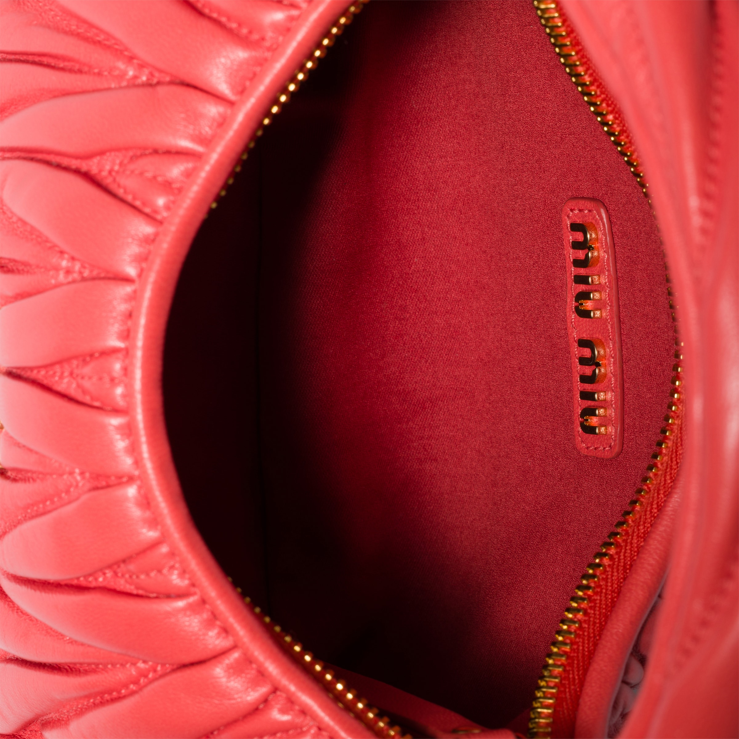 Coral Wander Matelassé Nappa Leather Hobo Bag | Miu Miu - United