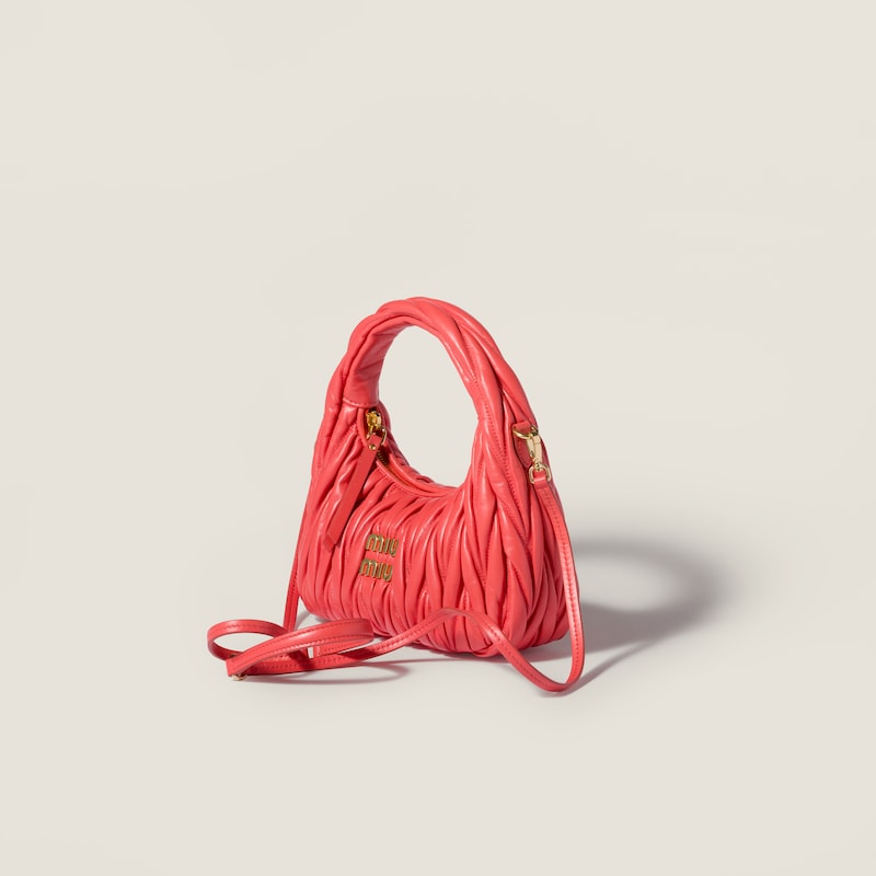 Wander matelassé nappa leather hobo bag