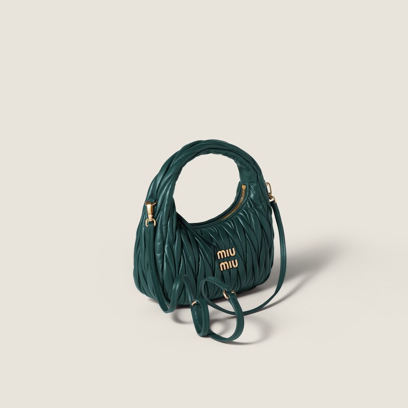 Wander matelassé nappa leather hobo bag