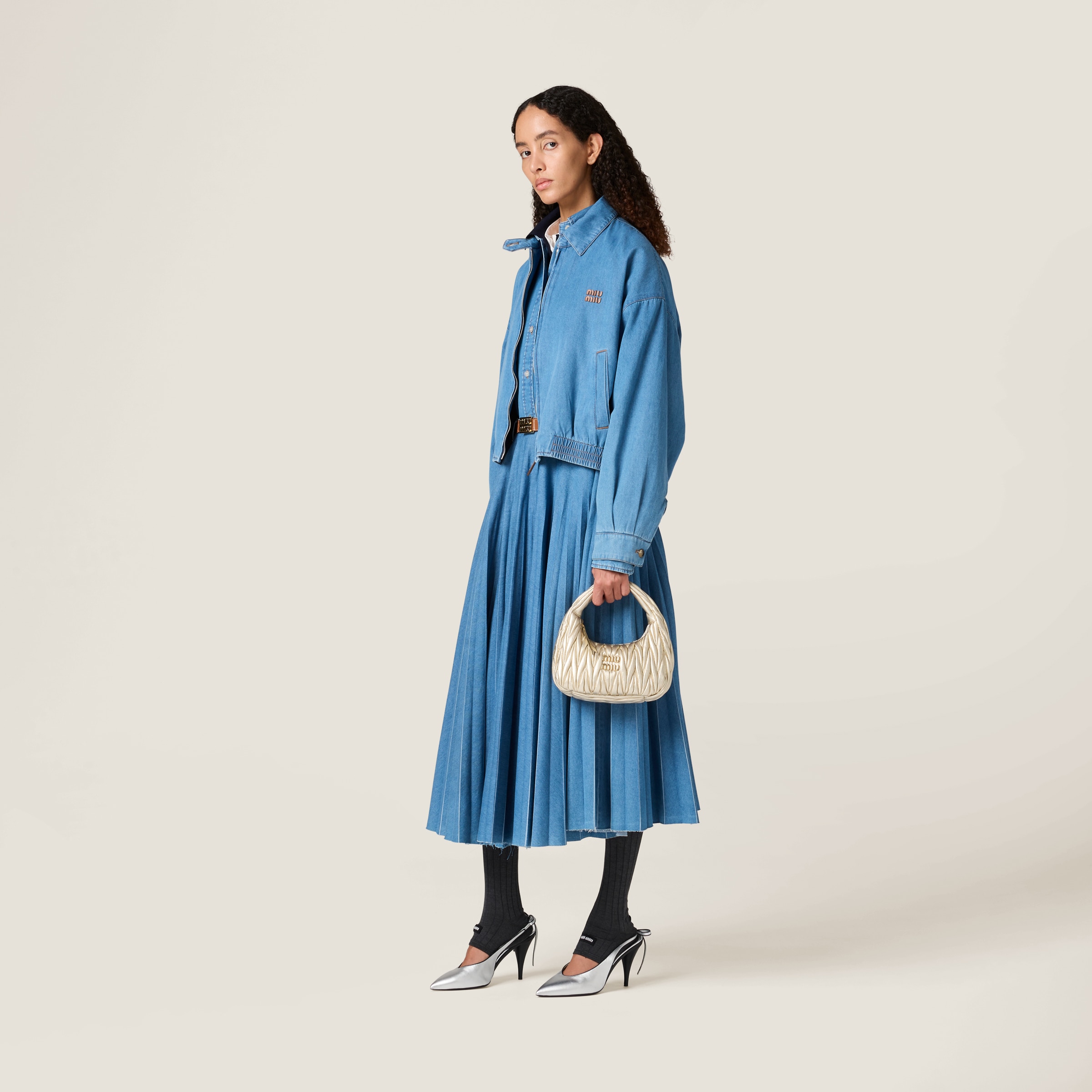 Pyrite Wander Matelassé Nappa Leather Hobo Bag | Miu Miu Pyrite Wander Matelassé Nappa Leather Hobo Bag | Miu Miu