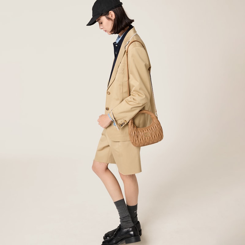 Wander matelassé nappa leather hobo bag