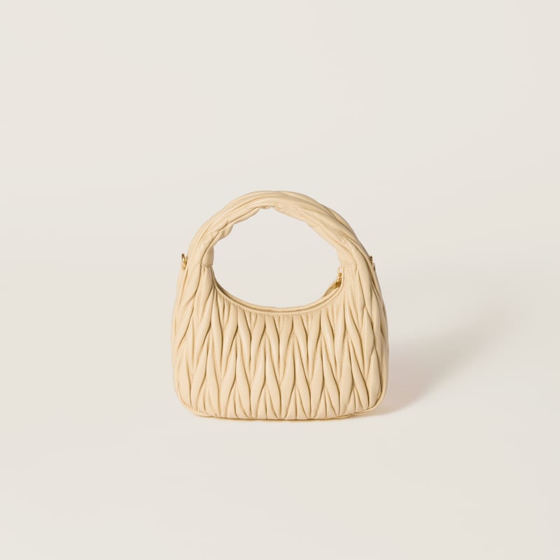 Wander matelassé nappa leather hobo bag