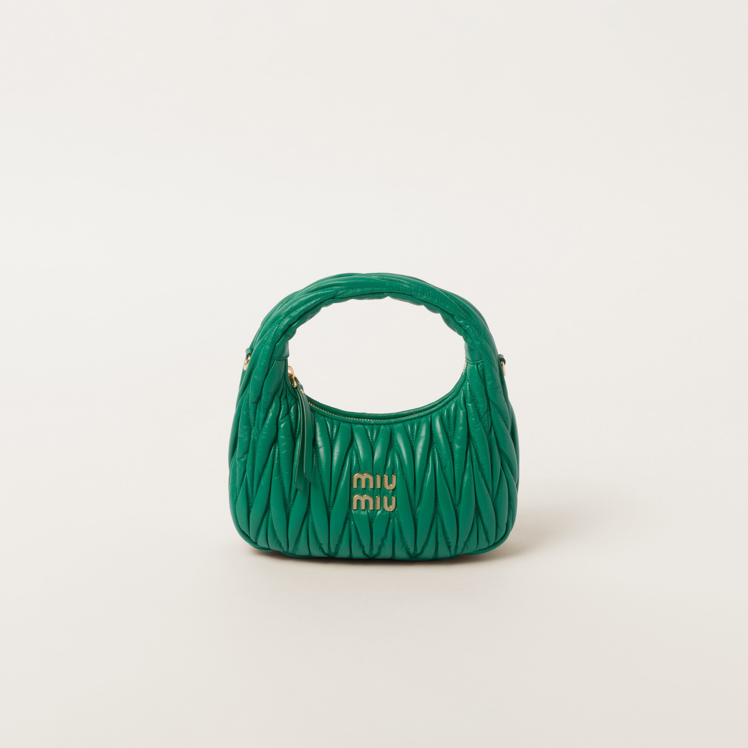 Wander matelasse nappa leather hobo bag Mango Miu Miu