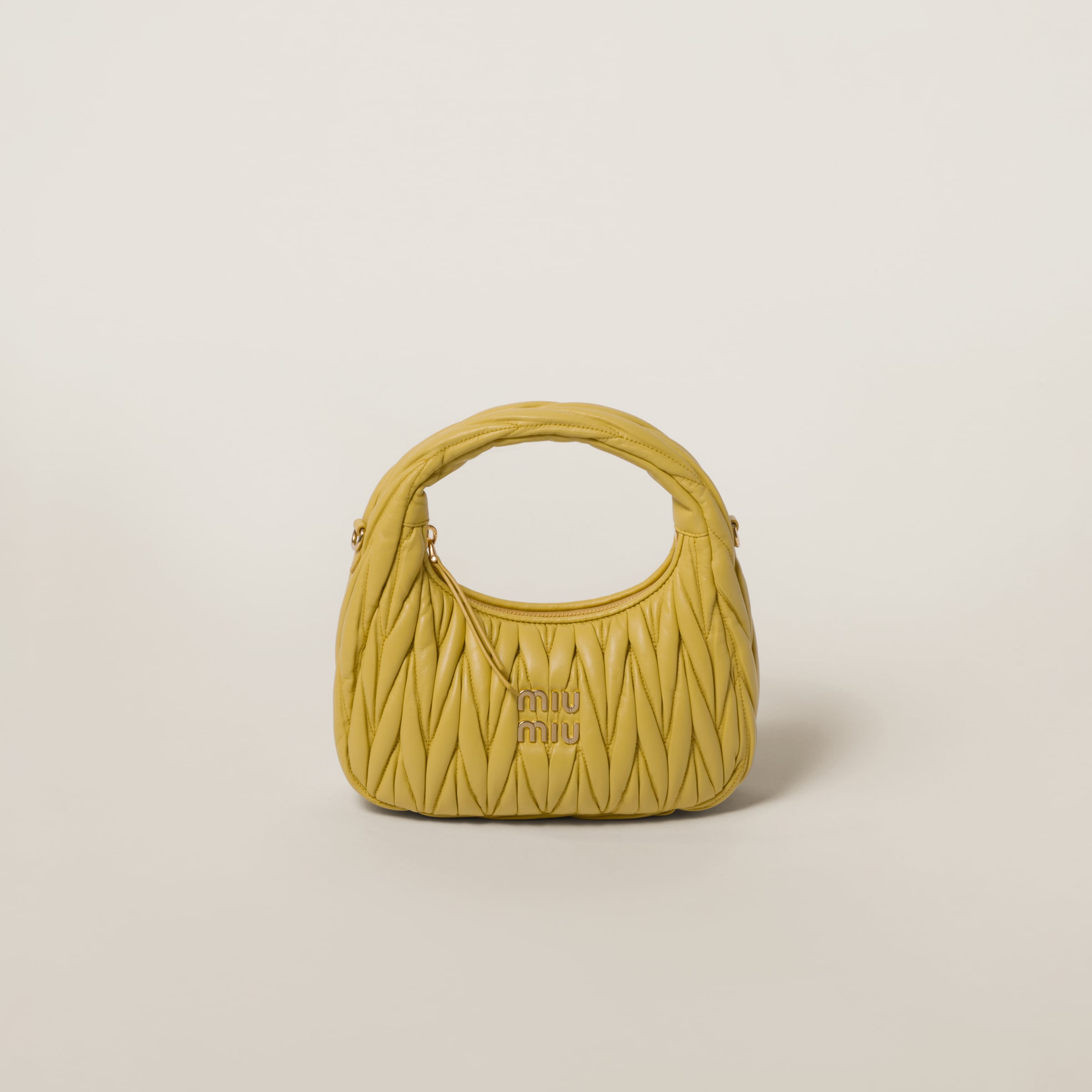 Pineapple Wander Matelassé Nappa Leather Hobo Bag | Miu Miu